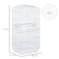Pawhut Voliera Pasari – 46,5×35,5×92 cm, Metal & Plastic Alb(m-3)