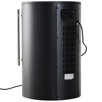 HOMCOM Șemineu Electric de Sol, Șemineu Rotund cu Putere de 900W/2000W și Efect de Flacără, 41x41x64,5 cm, Negru(m-11)