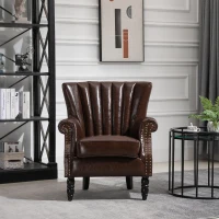 HomCom fotoliu vintage, imitatie piele, 73x76x89cm, maro(m-4)