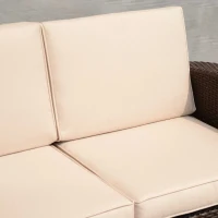 Outsunny, canapea exterioara 3 locuri, 199x71x75 cm, maro(m-8)