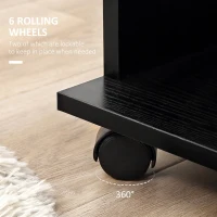 Homcom Dulap Mobil cu Roti, 5 Rafturi & Barna Umeras 120x40x128 cm – Negru(m-9)