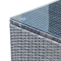 Outsunny masuta exterior, sticla securizata, 85x50x39cm, maro(m-10)