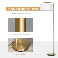Lampa de podea moderna din metal si material textil HOMCOM E27 Inaltime 153 cm(m-5)
