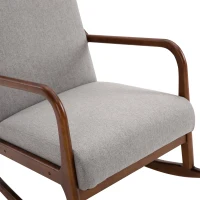 HOMCOM Fotoliu Tapitat din Lemn si Poliester Gri(m-9)