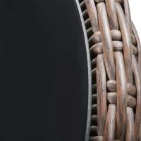 Outsunny Masuta de Gradina cu Compartiment de Depozitare Ratan PE si Raft din Sticla(m-8)