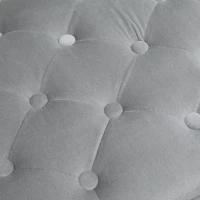 Homcom Cufar Depozitare Multifunctional – Cu 2 Pouf Catifea Gri(m-12)