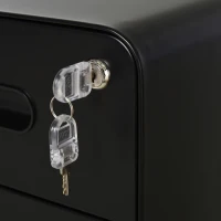 Vinsetto Lockable File Cabinet with 3 Drawers, Vertical Office Drawer for A4, Letter, Legal Size, Anti-tilt Design, Pre-Assembled Body, Black(m-7)