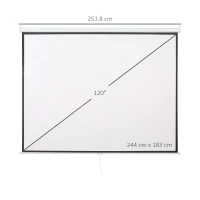 HOMCOM Ecran de Proiectare pe Perete, 120 inch, 244x183 cm(m-3)