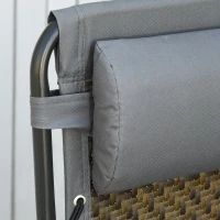 Outsunny Sezlong pentru a face plaja pentru Gradina Pliabil din Rattan si Otel(m-8)