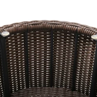 Outsunny Masuta de Gradina cu Compartiment de Depozitare Ratan PE si Raft din Sticla(m-7)