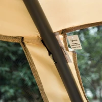 Outsunny Balansor Pat cu 3 locuri si Plasa de tantari, culoare Coffee(m-9)