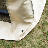 Outsunny Balansor Pat cu 3 locuri si Plasa de tantari, culoare Coffee(m-16)