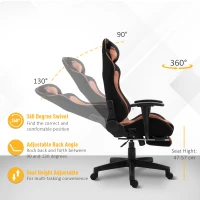 Vinsetto scaun rotativ si ajustabil pentru birou, negru si maro(m-4)