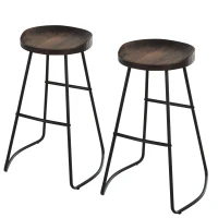 HOMCOM set 2 scaune bar, 49,5x44x71 cm, maro(m-1)