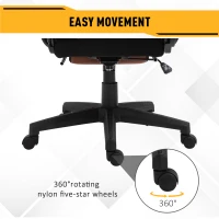 Vinsetto scaun rotativ si ajustabil pentru birou, negru si maro(m-6)