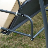 Outsunny Balansor Pat cu 3 locuri si Plasa de tantari, culoare Coffee(m-17)