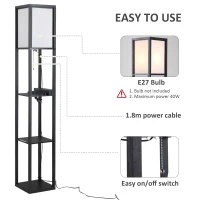 HOMCOM lampa de podea, 26x26x160cm, alba(m-5)