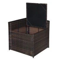 Outsunny Set Mobilier de Extern Canapea Componibila 8 Bucati in PE Rattan, Maro(m-6)