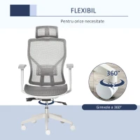 Vinsetto scaun ergonomic cu tetiera, 67x 65x120-128cm, gri(m-5)