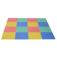 HomCom covor puzzle, 16 bucati 63.5x63.5x2cm, multicolor(m-4)