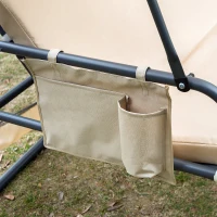Outsunny Balansor Pat cu 3 locuri si Plasa de tantari, culoare Coffee(m-7)
