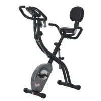 Homcom Bicicleta Fitness Pliabila – Cu Spatar, LCD & Benzi Elastice(m-1)
