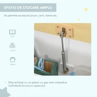 Homcom Banca Copii 2-in-1 – Cutie Depozitare Lemn 60×30×50 cm(m-6)