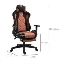 Vinsetto scaun rotativ si ajustabil pentru birou, negru si maro(m-3)