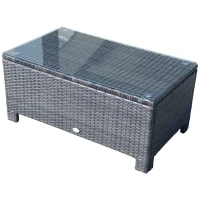 Outsunny masuta exterior, sticla securizata, 85x50x39cm, maro(m-1)