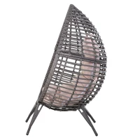 Outsunny fotoliu din ratan cu perna, 101 x 89 x 156 cm, gri(m-9)