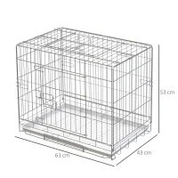 PawHut Kennel Cusca pentru Caini Pliabila din Otel Usa cu Blocare(m-3)