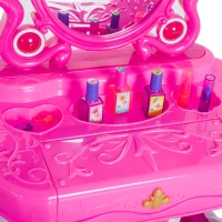 HOMCOM® Schminktisch Kinder Frisiertisch mit Stuhl Klavier Musik und Licht Pink(m-7)