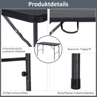 Outsunny® Klapptisch Campingtisch Falttisch Picknicktisch Faltbar Tragbar Metall Schwarz(m-5)