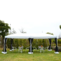 Outsunny® Faltpavillon Wasserabweisend mit Transporttasche 6 x 3 x 2,5 m Weiß Schwarz(m-7)