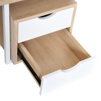 HOMCOM® Computertisch PC-Tisch Arbeitstisch mit Tastaturauszug Schublade Eiche+Weiß 110 x 55 x 76 cm(m-6)