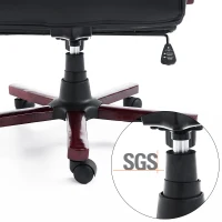 HOMCOM® Drehstuhl Kunstleder Holz 65 x 65 x 107-116 cm Schwarz(m-4)