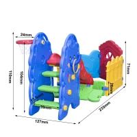 Kinderrutsche Spielzeug Gartenrutsche Kinder Rutsche mit Zaun(m-2)