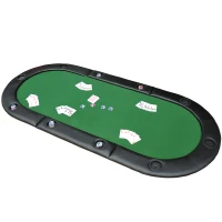 HOMCOM® Pokerauflage Tischauflage mit Tasche Grün 200x90cm(m-2)