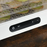 HOMCOM® Dehydrator Dörrgerät Dörrautomat mit 5 Einlegefächer Temperaturregler Weiß(m-9)
