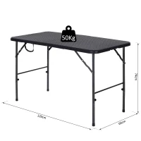 Outsunny® Klapptisch Campingtisch Falttisch Picknicktisch Faltbar Tragbar Metall Schwarz(m-2)