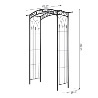 Outsunny® Pflanzbogen Torbogen Rankgitter Rosenbogen Garten Wetterfest H212 cm Metall(m-2)