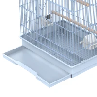 PawHut® Vogelkäfig mit Ständer Vogelvoliere Vogelhaus Metallvoliere für Vögel Weiß(m-11)