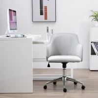 Vinsetto® Drehstuhl Polsterstuhl Chefsessel 150 kg Belastbarkeit eingestellte Sitzhöhe Samt 56 x 52,5 x (72–81) cm(m-4)