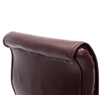 HOMCOM Bürostuhl mit Beinablage Chefsessel verstellbar Kunstleder dunkelbraun(m-6)