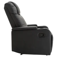 HOMCOM® Relaxsessel | Fernsehsessel | Kunststoff, Schaumstoff, Stahlfüße | 85 × 98 × 103 cm | Schwarz(m-6)