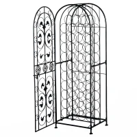 HOMCOM® Weinregal für 45 Flaschen Weinschrank Metall Schwarz(m-3)