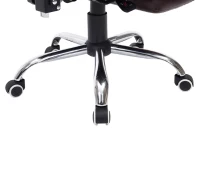 HOMCOM Bürostuhl mit Beinablage Chefsessel verstellbar Kunstleder dunkelbraun(m-7)