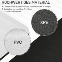 HOMCOM® Yogamatte Rutschfeste Sportmatte Gymnastikmatte mit Tragegurt Weiß(m-4)