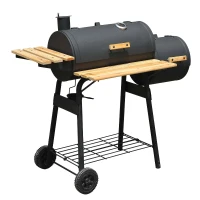 Outsunny® BBQ Grillwagen Holzkohlegrill 118x53x101cm(m-2)