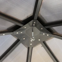 Outsunny® Gartenpavillon Pavillon Partyzelt mit Seitenteilen PC Dach Alu Schwarz 3 x 3 m(m-5)